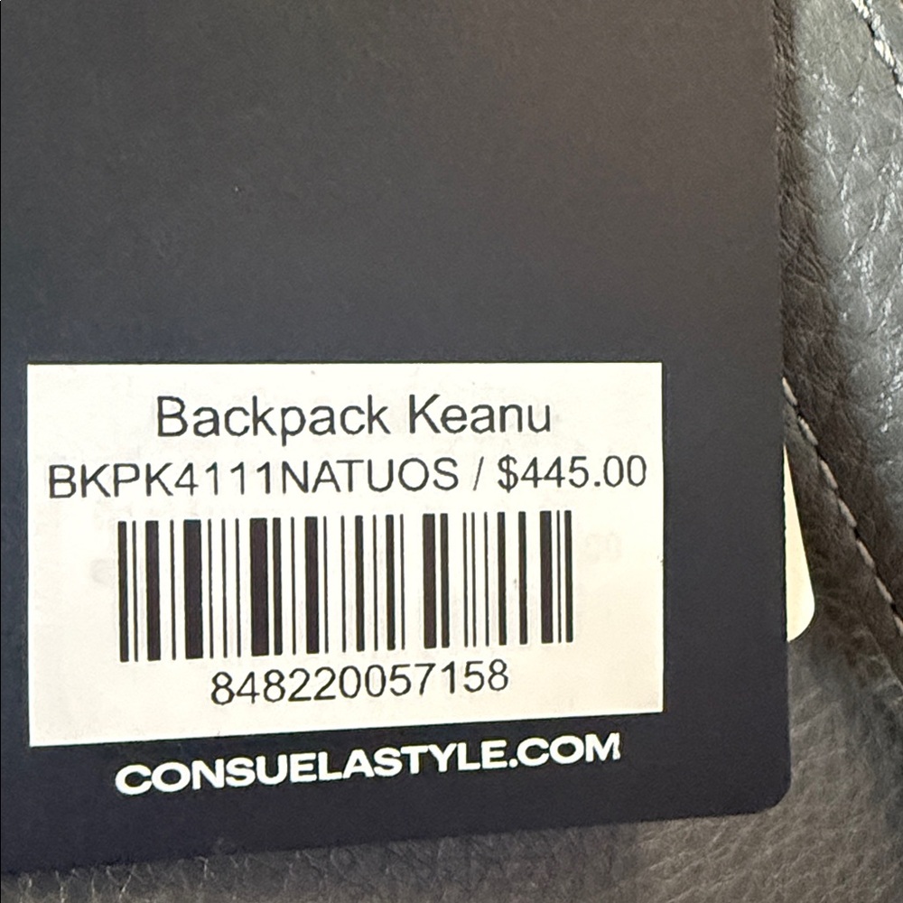 Consuela Gray Pebbled Leather Drawstring Backpack Keanu - Picture 8 of 8